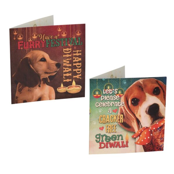 Furry Festival- Happy Diwali & Cracker Free Green Diwali (Set of 2) Greetings