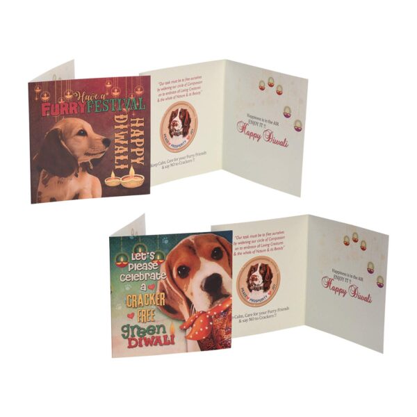 Furry Festival- Happy Diwali & Cracker Free Green Diwali (Set of 2) Greetings - Image 3