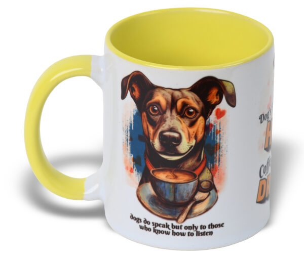 Hope & Dreams Coffee Mug (Yellow), Cup of Joy, Tails of Love, Dog Love Inspired Design, Gift for Dog Lovers