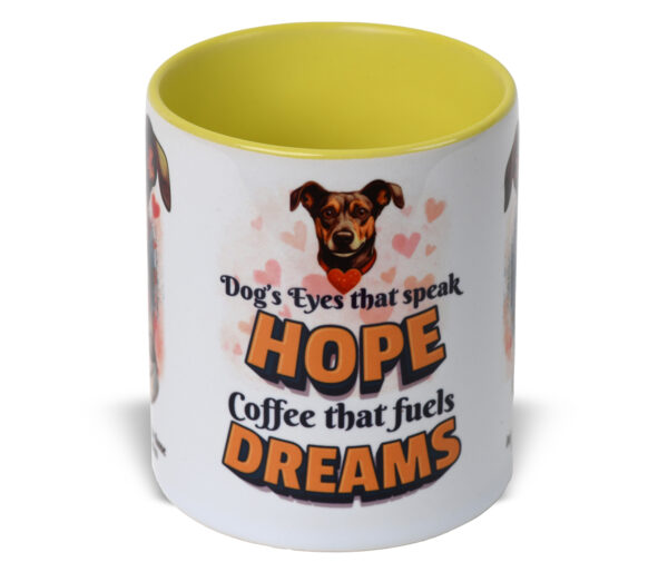 Hope & Dreams Coffee Mug (Yellow), Cup of Joy, Tails of Love, Dog Love Inspired Design, Gift for Dog Lovers - Image 2