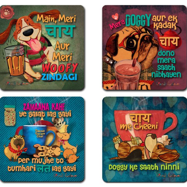 FRIENDS FUREVER : Four Paws, Four Coasters