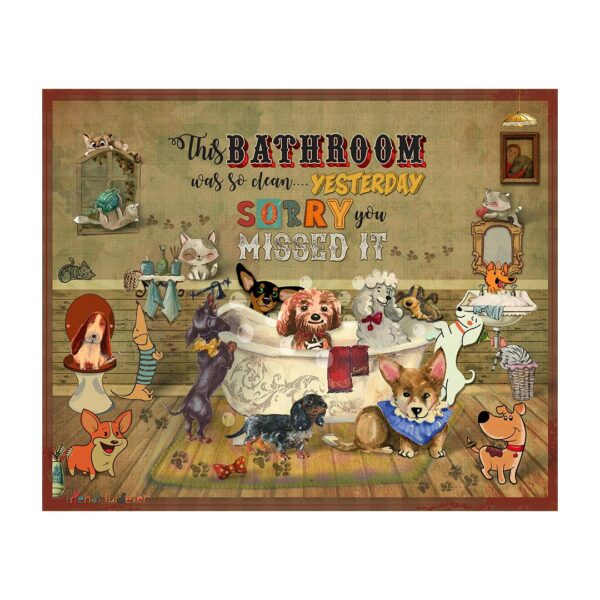 Dog Bathroom Wall Art (without frame)