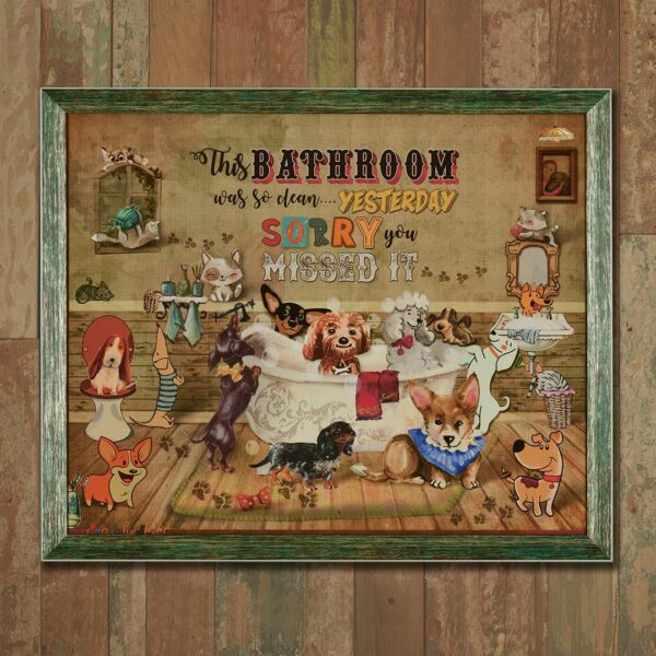 Dog Bathroom Wall Art (framed)