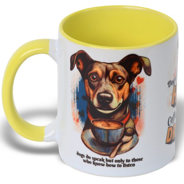 Hope & Dreams Coffee Mug (Yellow), Cup of Joy, Tails of Love, Dog Love Inspired Design, Gift for Dog Lovers