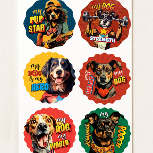 Dog Lover Stickers for Laptop, Tablet, Bottle & Storage Box – A4 Sheet (Pup Culture)