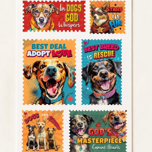 Dog Lover Stickers for Laptop, Tablet, Bottle & Storage Box – A4 Sheet (Paw Post)